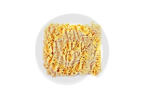 Crispy and dry instant square noodle.