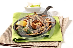 Crispy fried anchovies