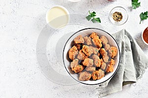 Crispy fried breaded chicken bites