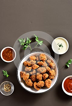 Crispy fried breaded chicken bites