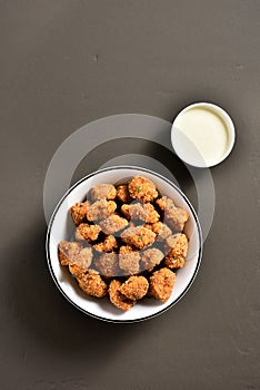 Crispy fried breaded chicken bites