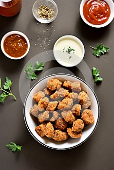 Crispy fried breaded chicken bites