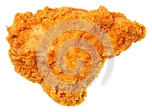 Crispy Fried Chicken Breast Isolated Over White