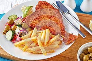 Crispy fried flounder in a breadcrumbs