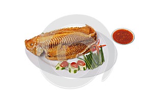 Crispy fried red snapper fish