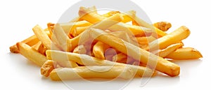 Crispy Golden French Fries Elegantly Displayed Against A Transparent Background