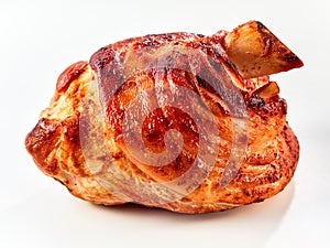 Crispy, golden roast pork knuckle with copy space