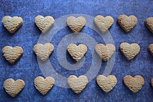 Crispy heart shaped cookies
