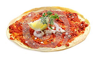 Crispy Lahmacun with tomato paste