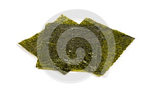 crispy nori seaweed isolated on white background