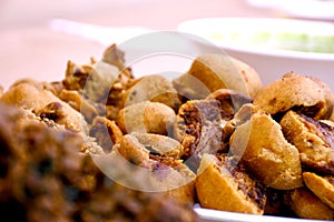 Crispy onion bhajis or kanda or pyaj ke pakore or pakoda