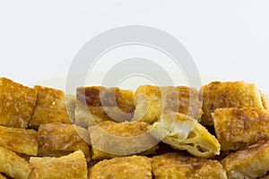 Crispy pancake named -roti-,fr ied bread with butter and egg