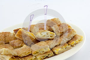 Crispy pancake named -roti-,fr ied bread with butter and egg