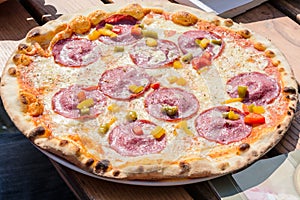 Crispy Pizza with Salami