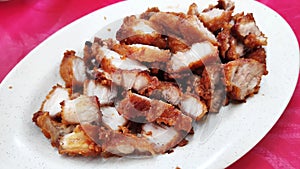 Crispy pork belly or deep fried pork