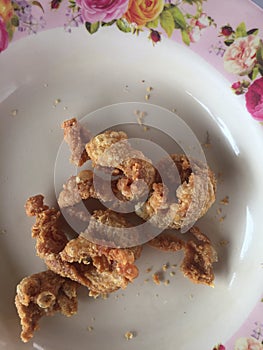 Crispy pork for Thai snack foodstuff