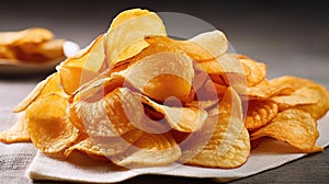Crispy potato chips. Generative AI