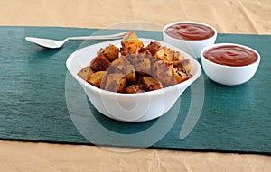 Crispy Potato Fry or Aloo Fry Indian Vegetarian Snack