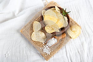 Crispy POTATOES CHIPS with salt