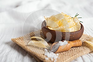 Crispy POTATOES CHIPS with salt