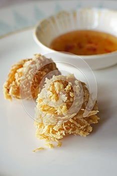 Crispy prawn dumpling