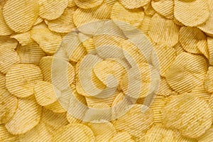 Crispy ribbed potato chips