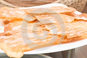 Crispy Roti with sweetened condensed milk