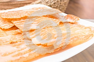 Crispy Roti with sweetened condensed milk