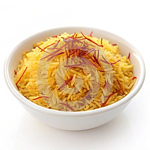 Crispy Saffron Rice isolated on white background