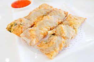 Crispy spring roll stuffed made with prawn and pork