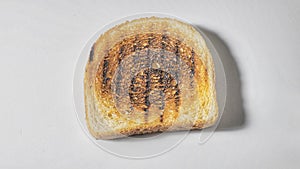 crispy toast of white bread isolated on white background