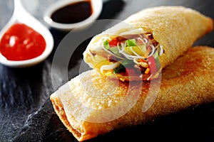 Crispy vegetable spring rolls