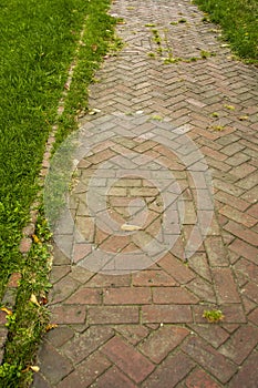 Criss Cross Brick Path Walkway