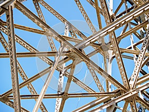 Criss-cross of structural steel framing