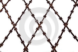 Criss crossed barbed wire