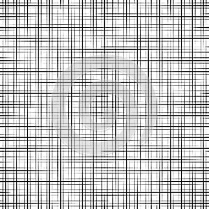 Criss texture. Hatch cross seamless pattern. Linen background. Abstract rondom line. Intersecting lines. Grid cross criss fabric.