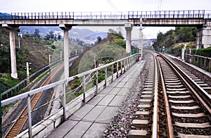 The crisscross Railway tracks photo