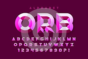 Cristal characters design, original glossy alphabet style, letters and numbers.