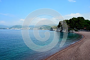 Cristal clear water at a beach near to Budva