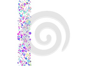 Cristal Confetti. Rainbow Background. Shiny Flyer. Violet Retro