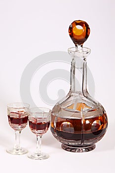 Cristal glasses and a carafe photo