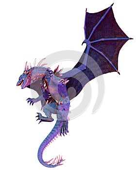 Cristal red blue dragon in a white background photo
