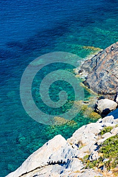 Sea in the Elba island near Chiessi, Italy