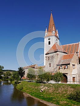 Cristian fortified church, surrounded by moat, Transylvania, Romania