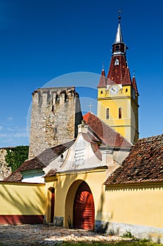 Cristian fortified saxon church, Transylvania, Romania photo