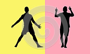 Cristiano Ronaldo and lionel messi vector silhouette photo
