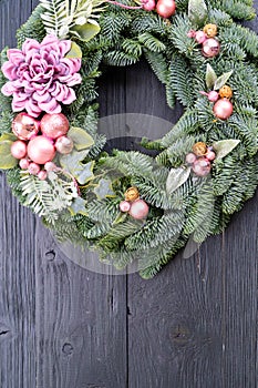 Cristmas decorations over dark background