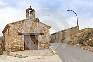 Cristo de la Agonia Hermitage in Lechago village, province of Teruel, AragÃÂ³n, Spain photo