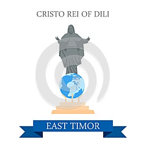 Cristo Rei of Dili Jesus Statue East Timor vector attraction