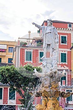 Cristoforo Colombo statue in Santa Margherita Ligure city